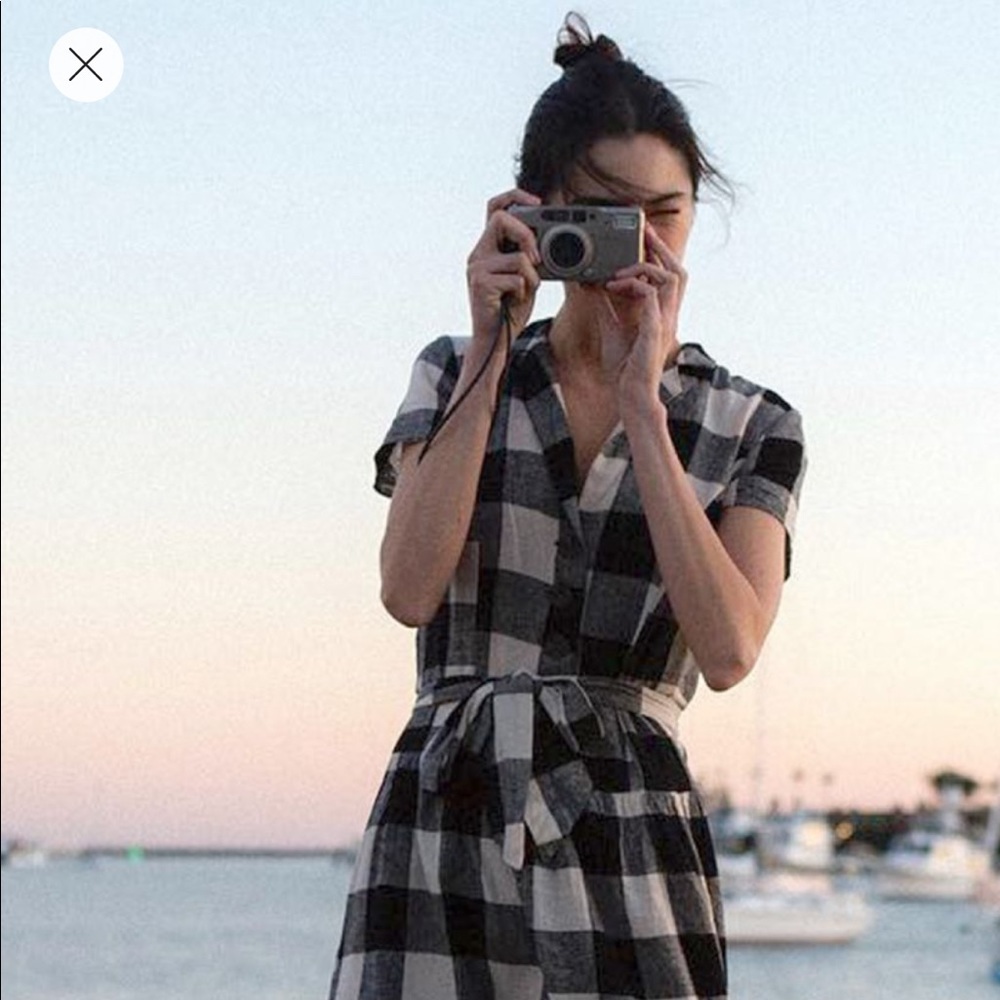 Linen Gingham Shirtdress